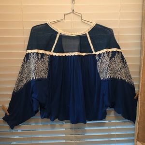 Free people bubble hem shirt! Unique!